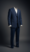 Midnight Blue Three-Piece Silk Lined Suit