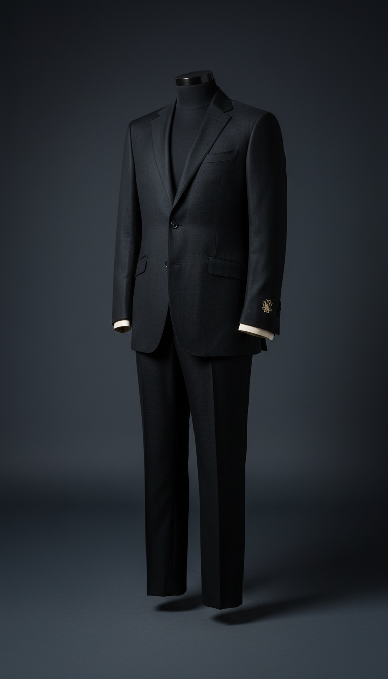 Obsidian Black Italian Wool Suit
