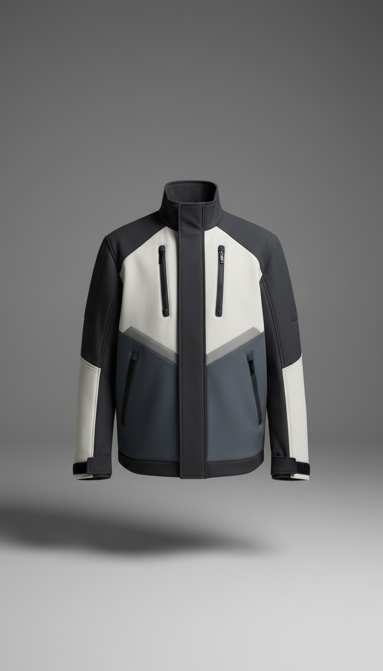 Modular Outerwear Jacket with Sculpted Panels