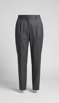 Charcoal Tapered Structured Trousers
