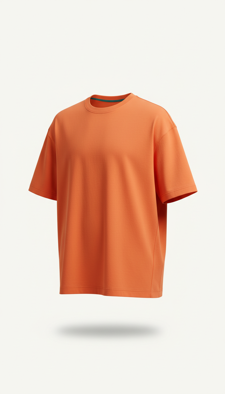 Statement tee in signal orange cotton