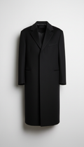 Black Wool Architectural Overcoat