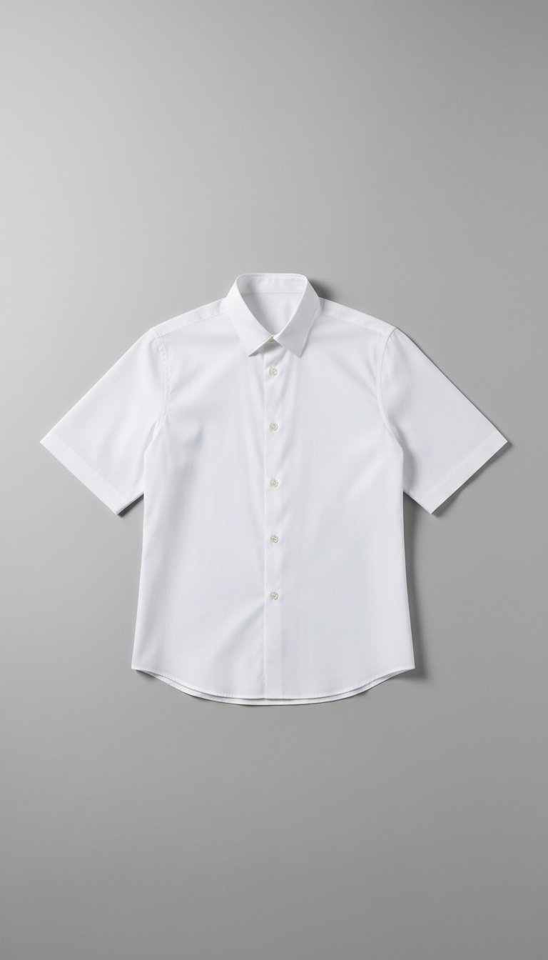 White Cotton Poplin Minimalist Shirt