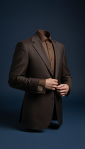 Chestnut Brown Shirt with Monogrammed Cuff